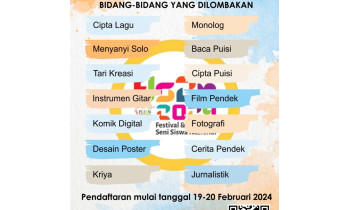 Seleksi Terbuka SMA Negeri 2 Bukittinggi untuk FLS2N, FeLSI dan FIKSI